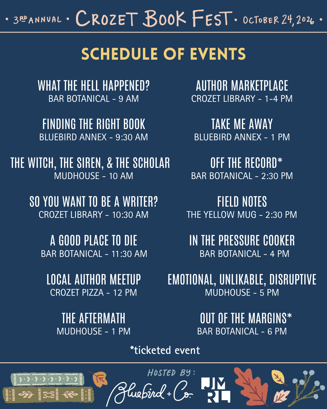 The Crozet Book Fest Schedule Of Your Dreams