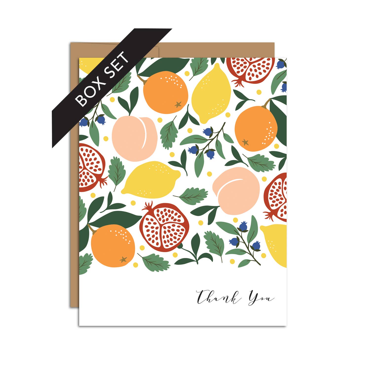 "Thank You" Fruits Pattern / Thank You / BOX SET OF 8