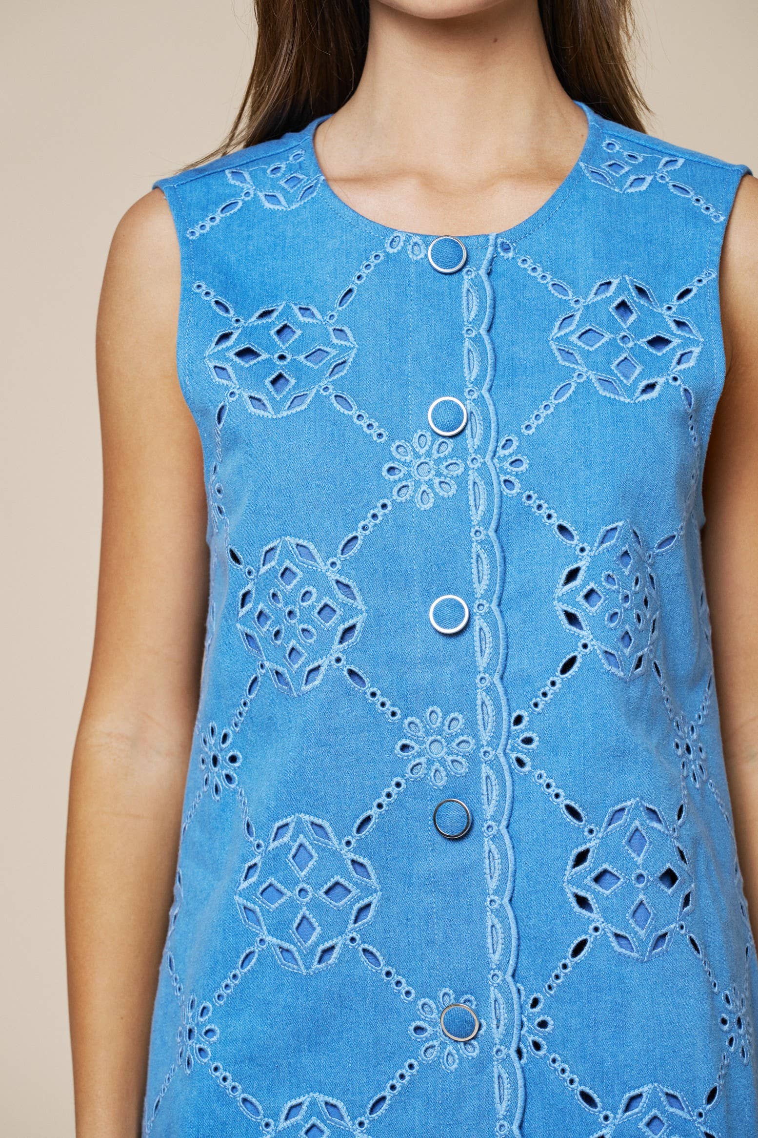 The Patter Button Denim Dress
