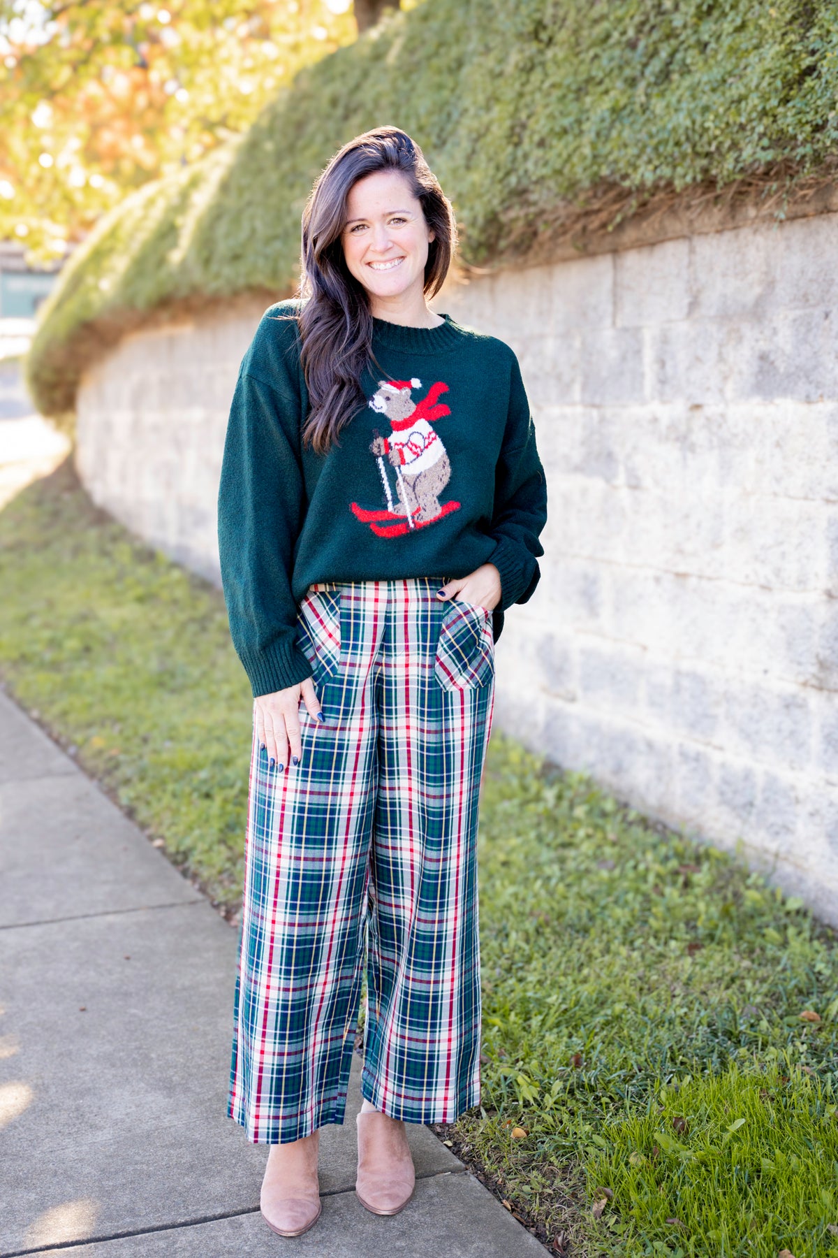 Plaid Patch Pocket Pants