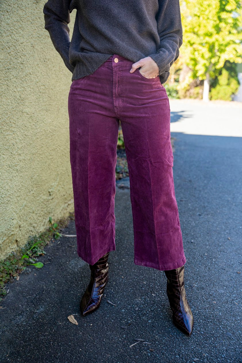 Audrey Corduroys in Plum Berry