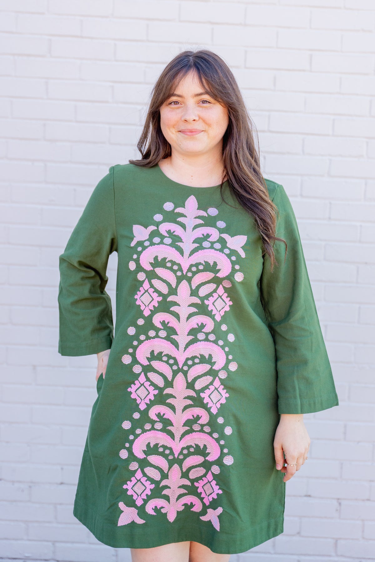 Penelope Green Shift Dress
