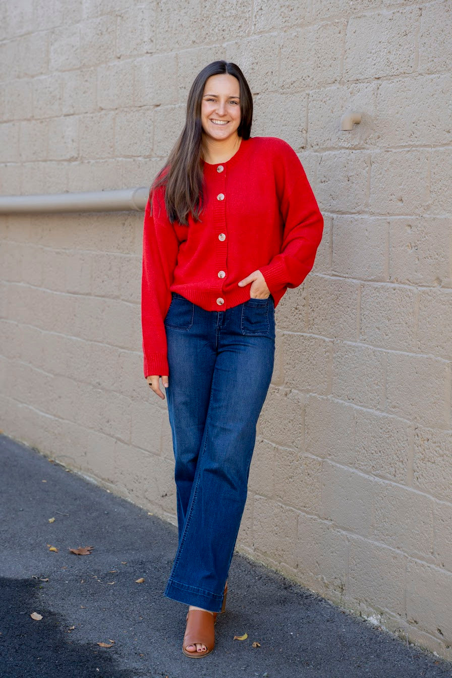 The Lucy Cardigan in Red