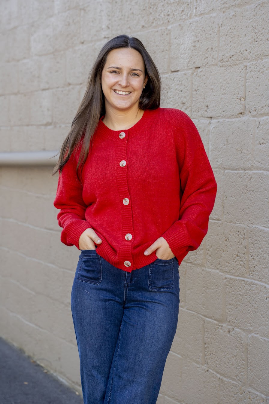 The Lucy Cardigan in Red