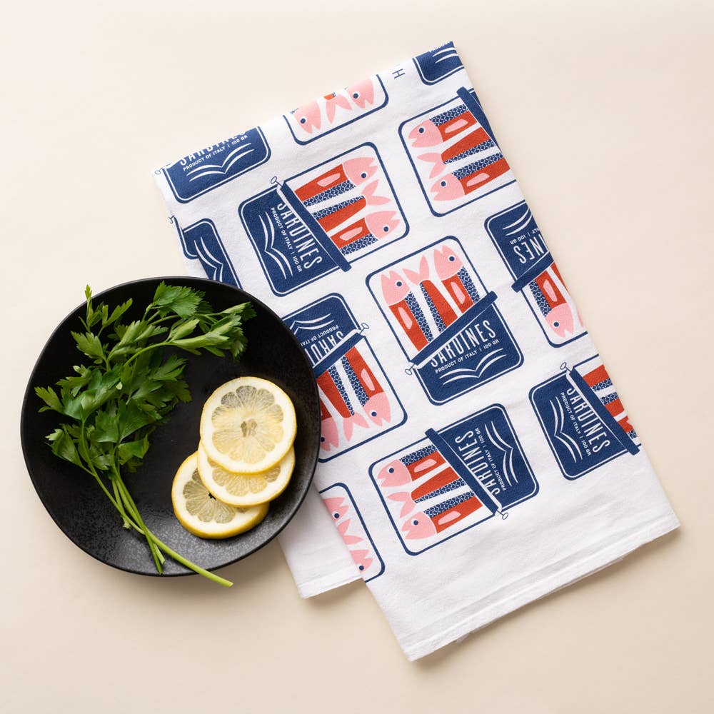 Sardines Tea Towel / Kitchen Decor / Midwest Made