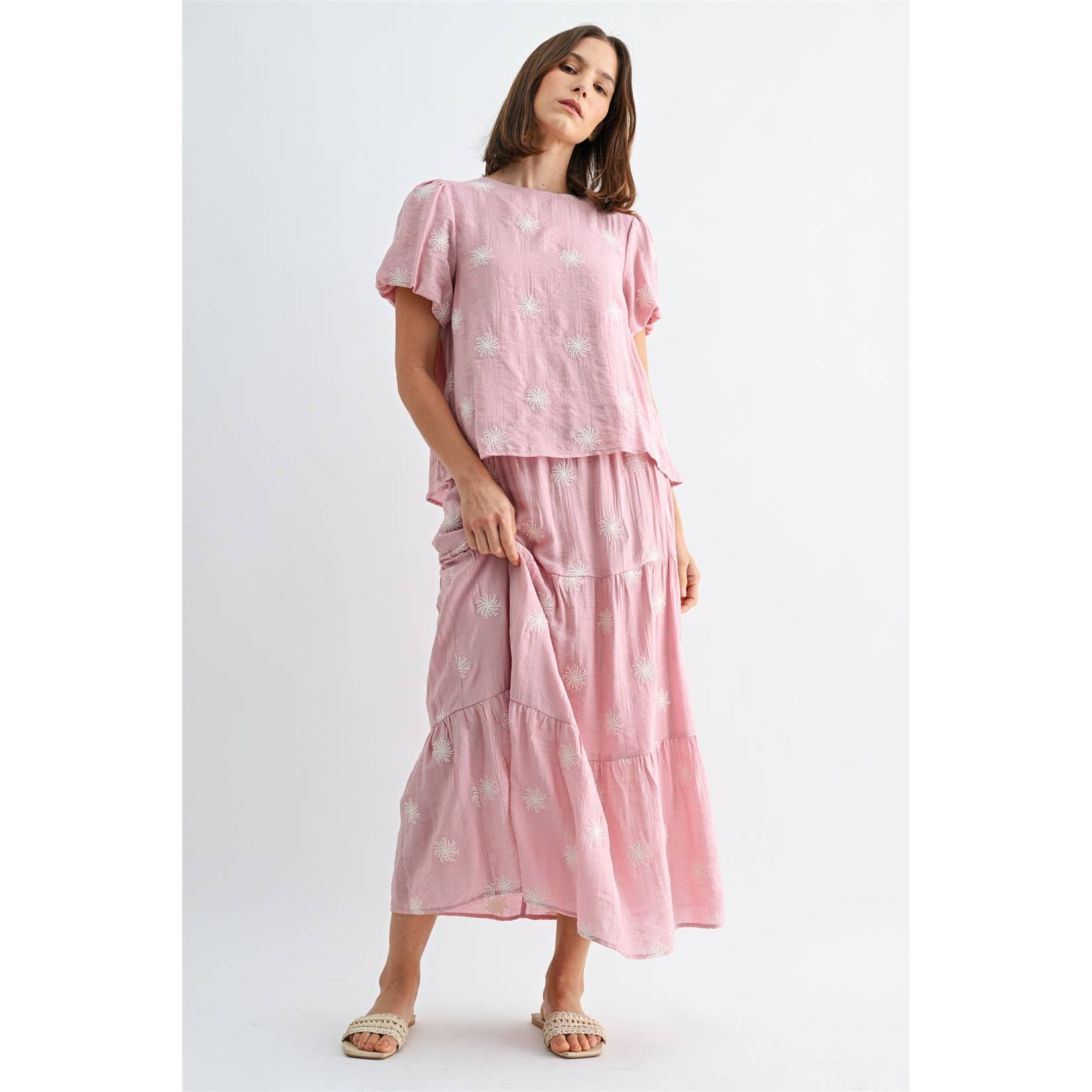Rosie Embroidered Tiered Skirt