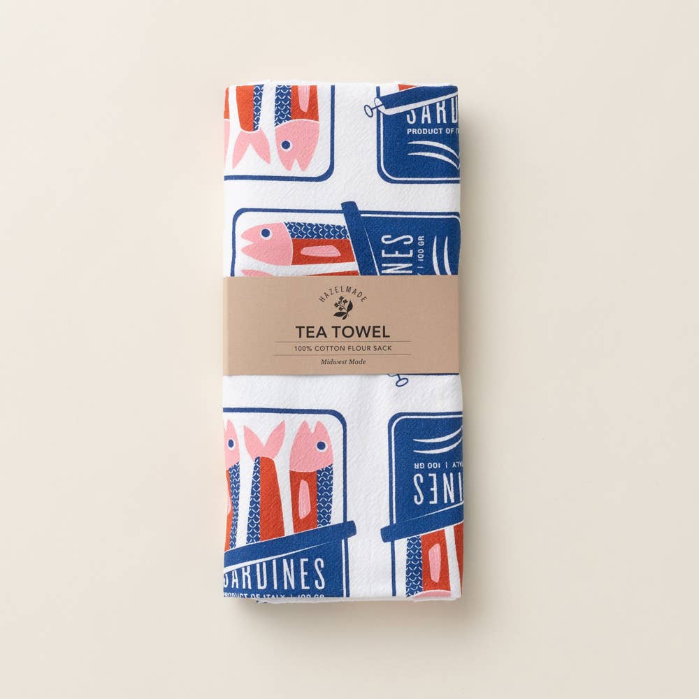 Sardines Tea Towel / Kitchen Decor / Midwest Made