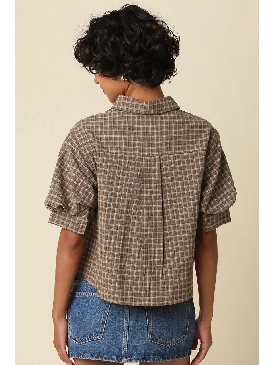 Kanney Plaid Cropped Shirt