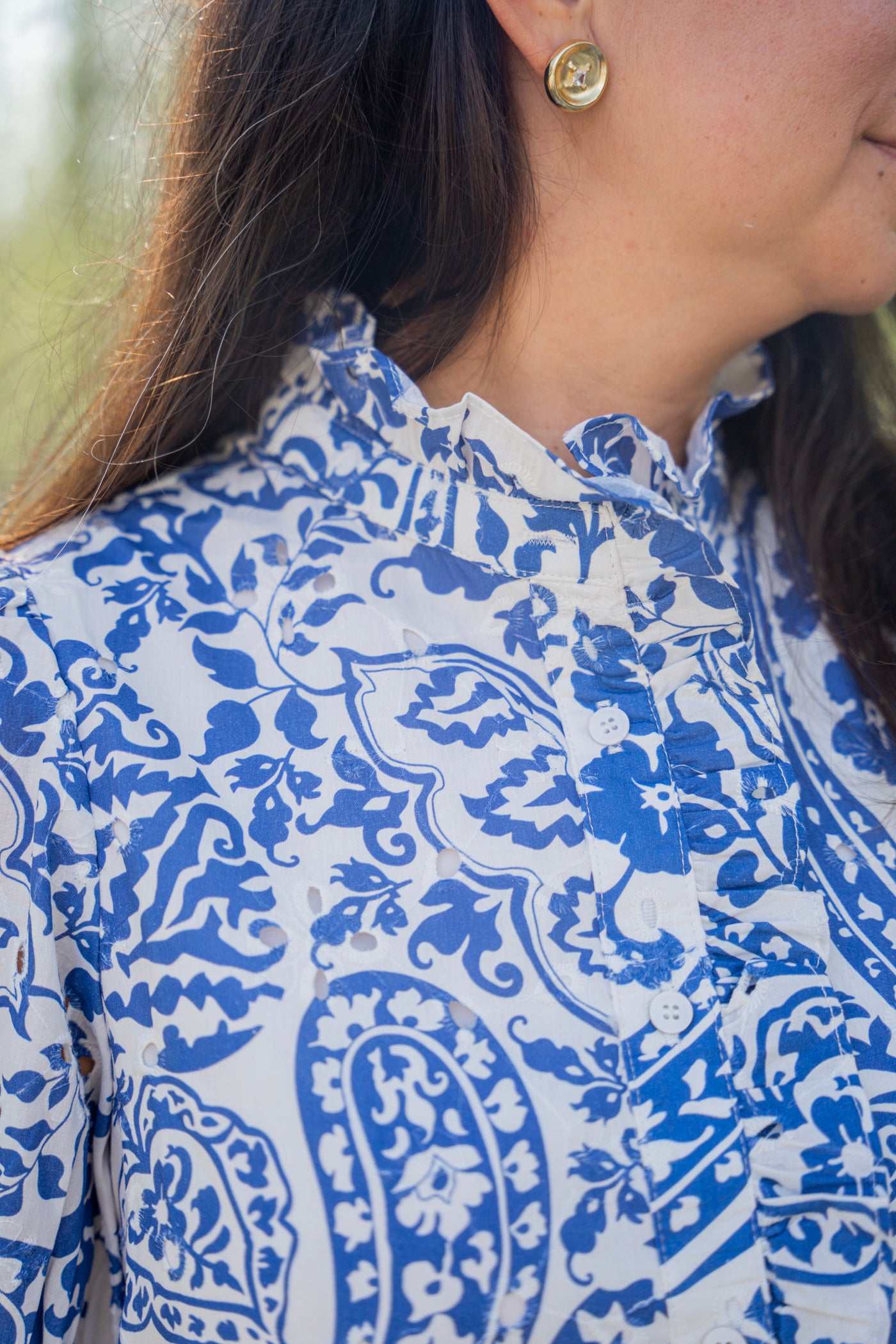 Sapphire Reverie Button Down Dress