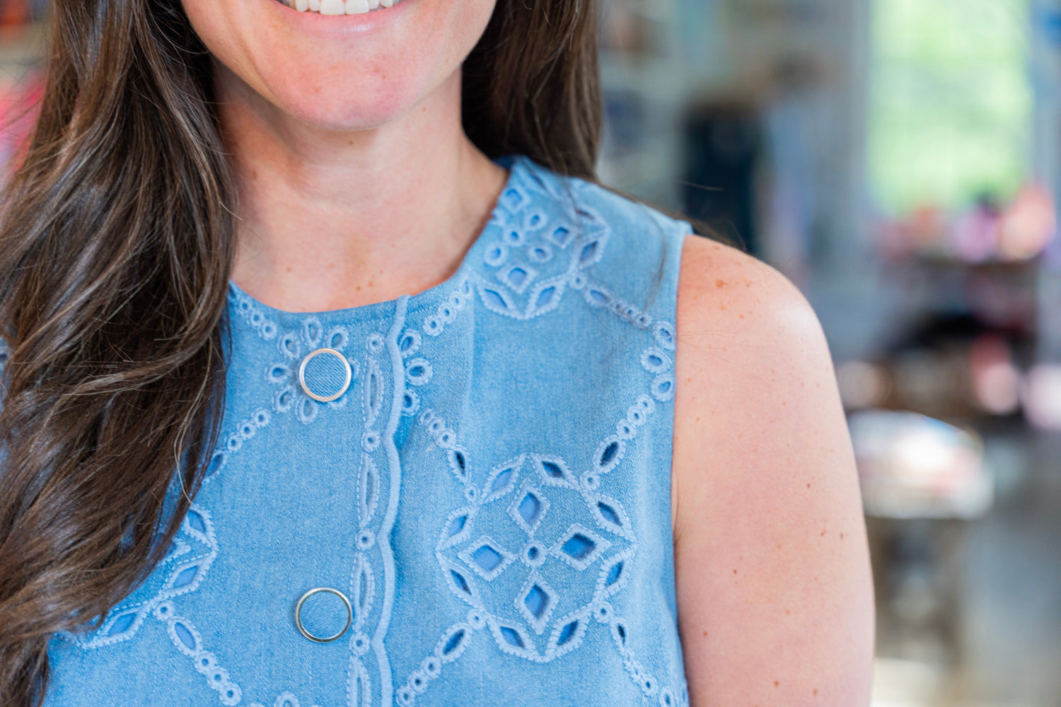 The Patter Button Denim Dress