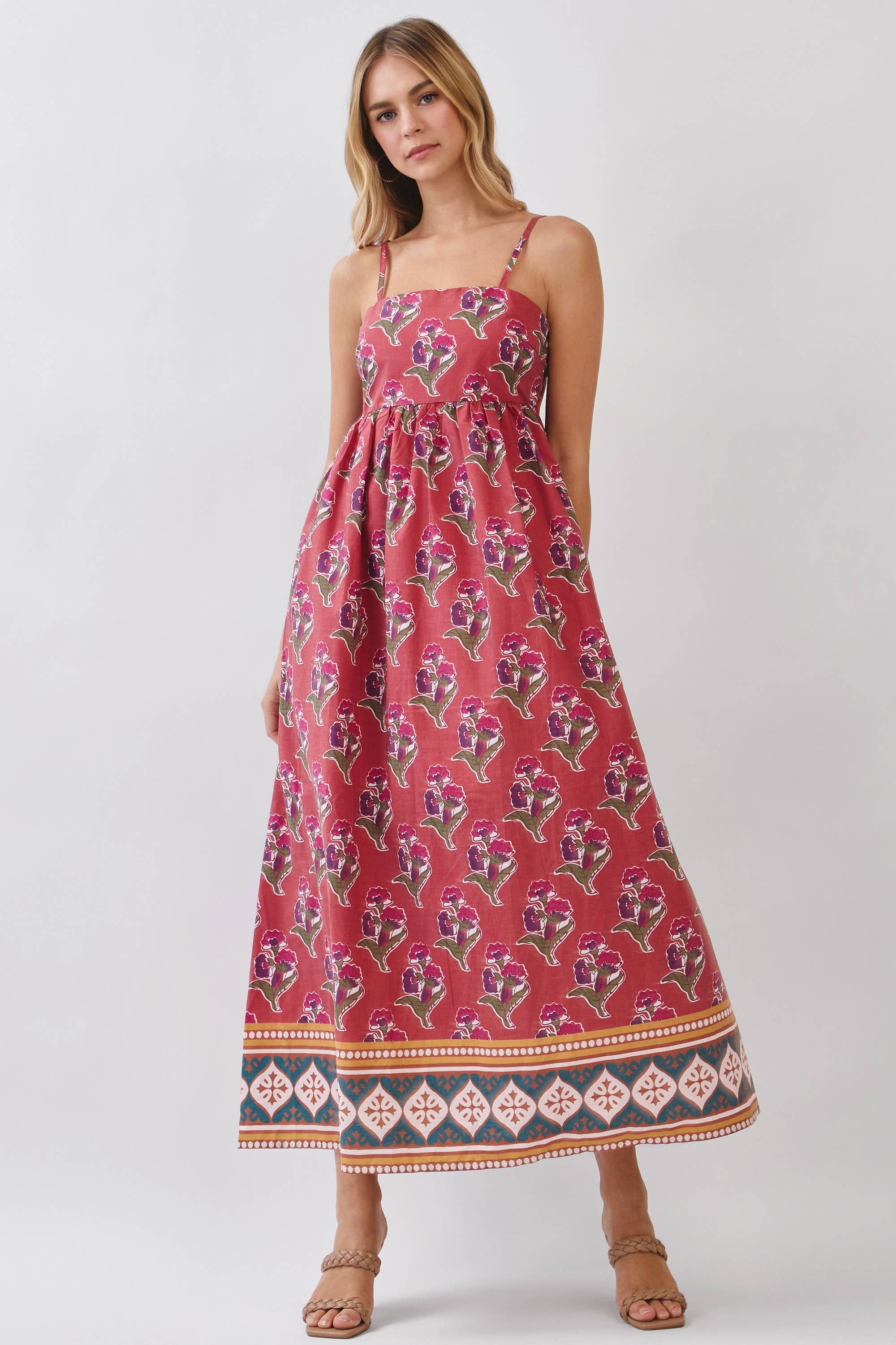 Rust Floral Maxi Dress