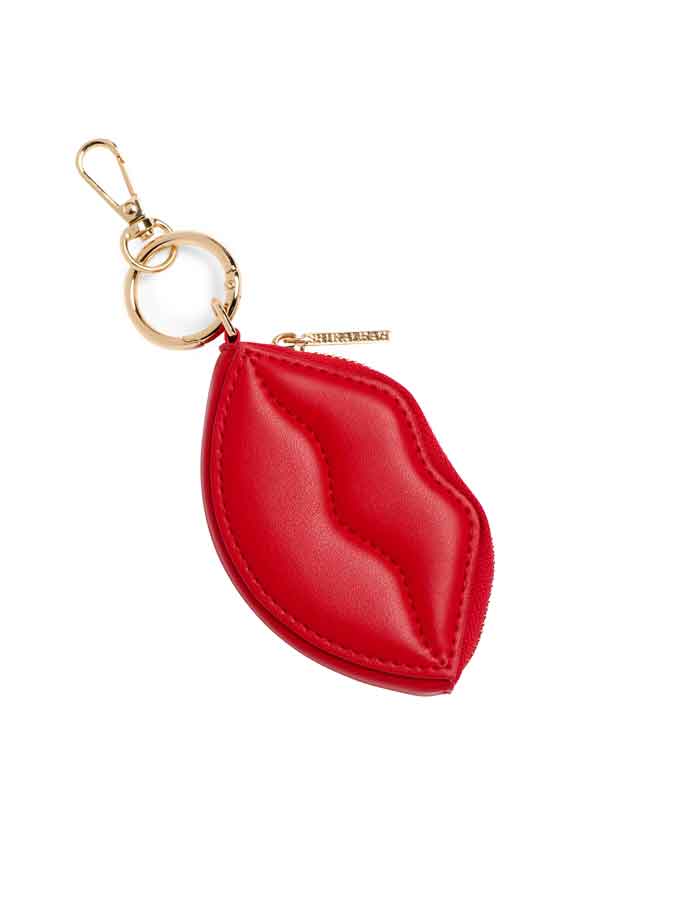 KISSES ZIP POUCH/KEY RING: GOLD