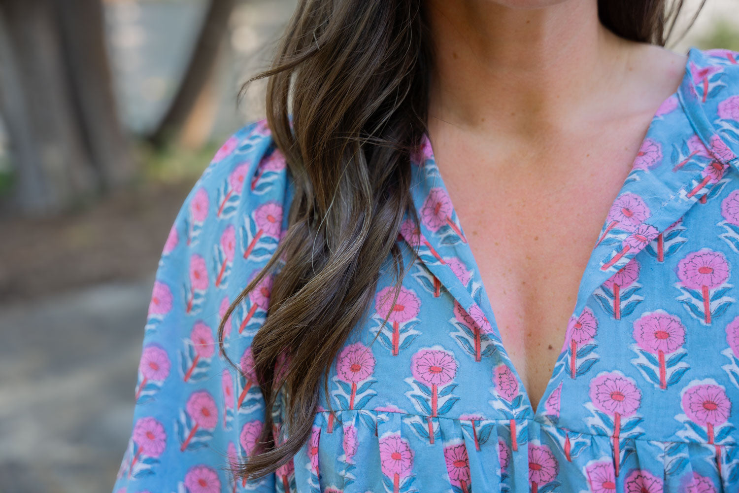 Emma Floral Block Print Dress