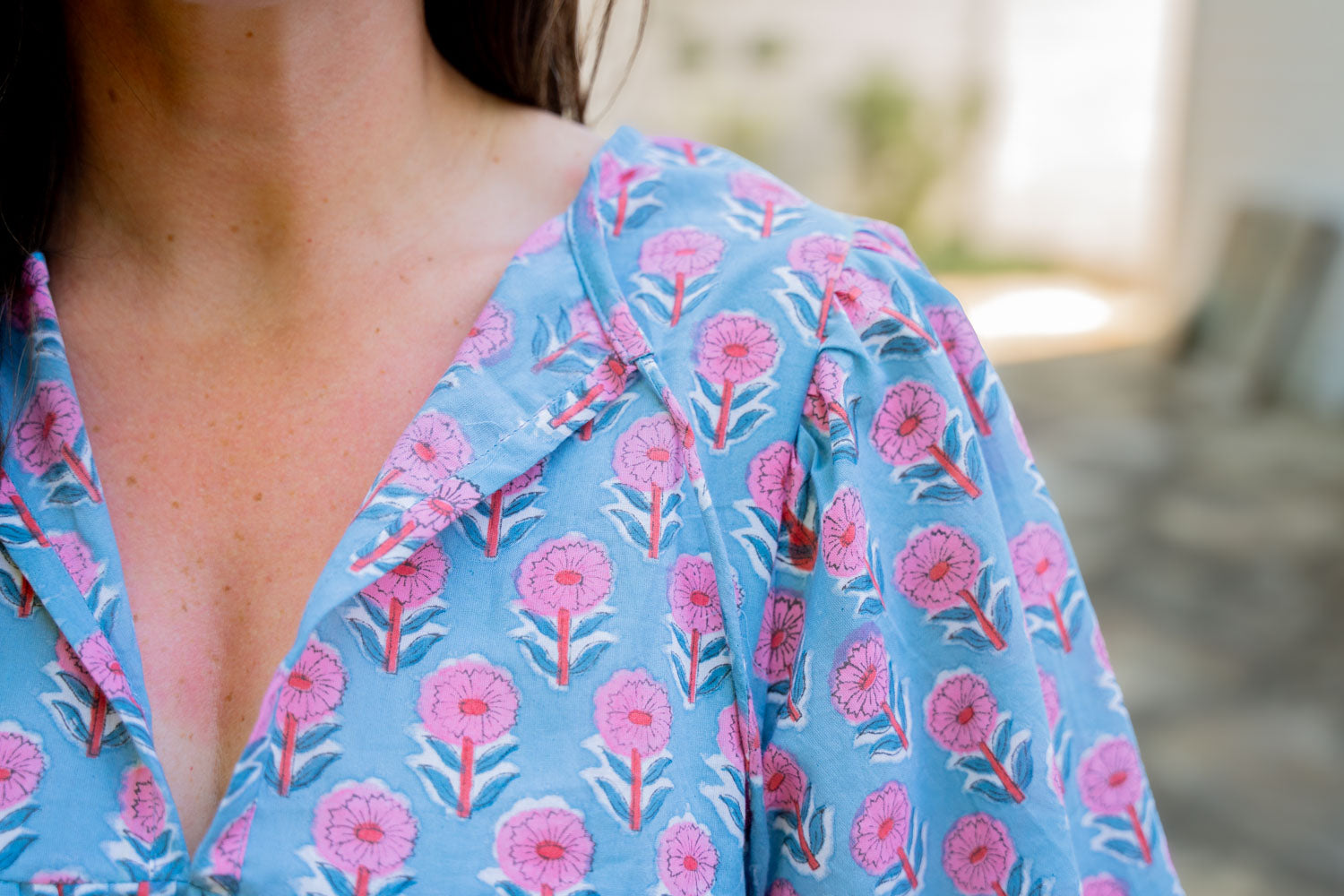 Emma Floral Block Print Dress