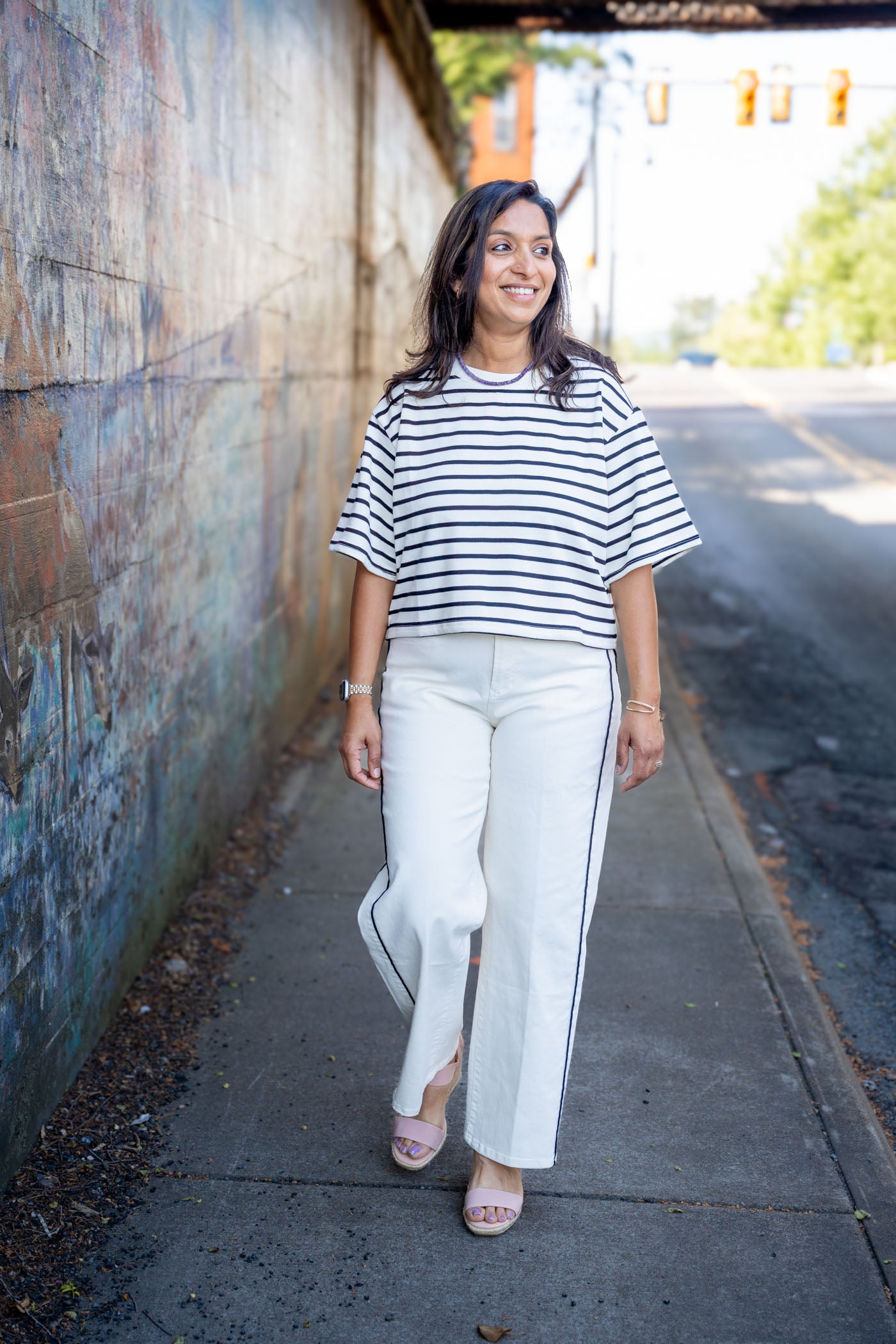 The B&W Striped Cropped Tee