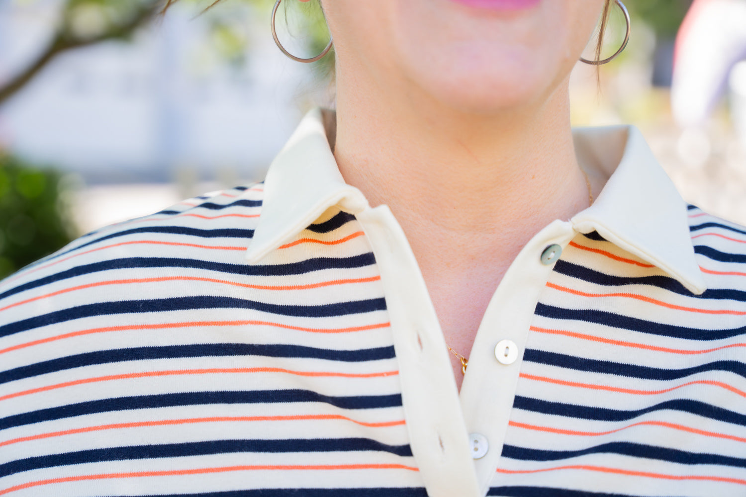 Striped Short Sleeve Knit Top