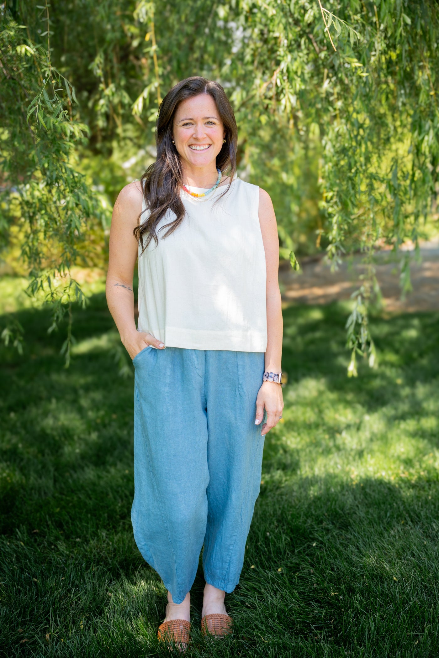 Linen Barrel Pants