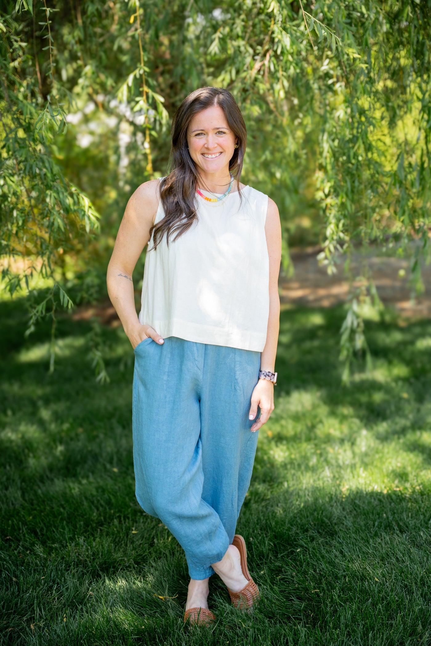 Linen Barrel Pants