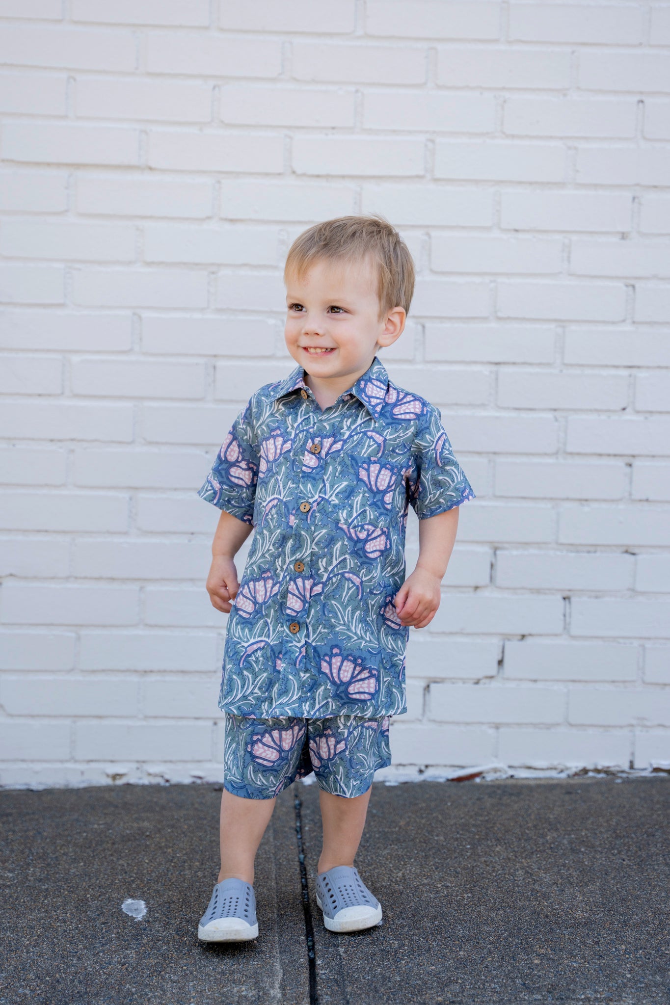 Hawaiian Print Big Boy 2-Piece Short Set