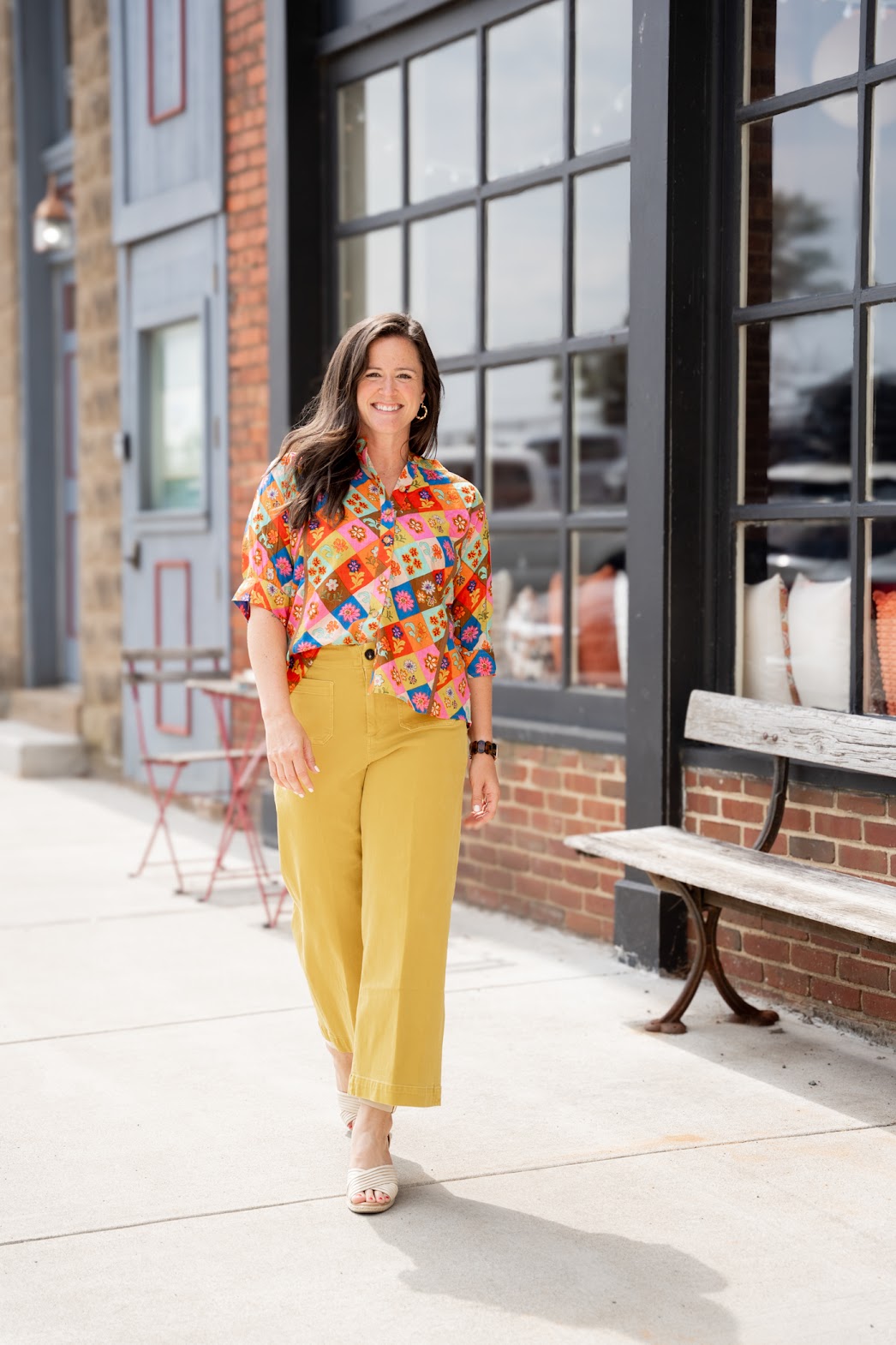 Block Patch Floral Top