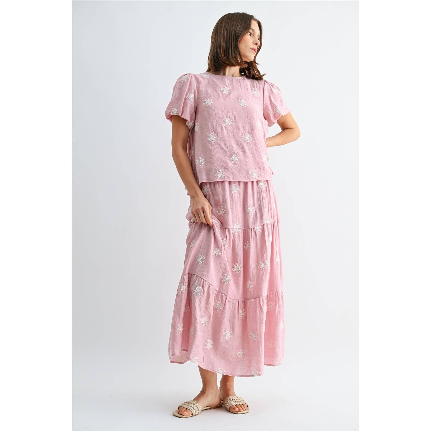 Rosie Embroidered Tiered Skirt