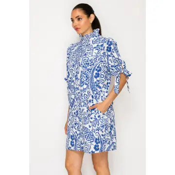 Sapphire Reverie Button Down Dress