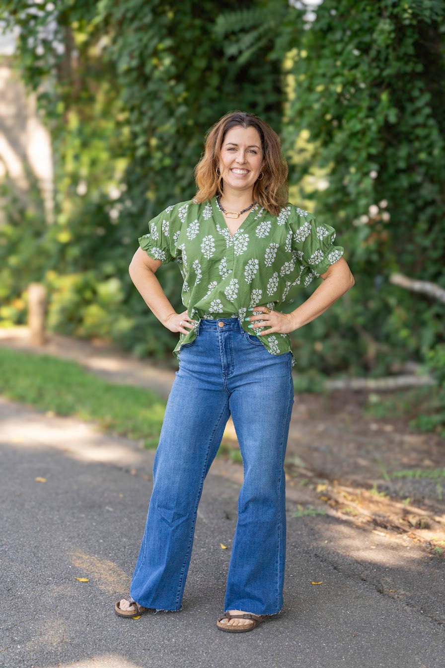 The Fiona Wide Leg Denim in Violet Blue