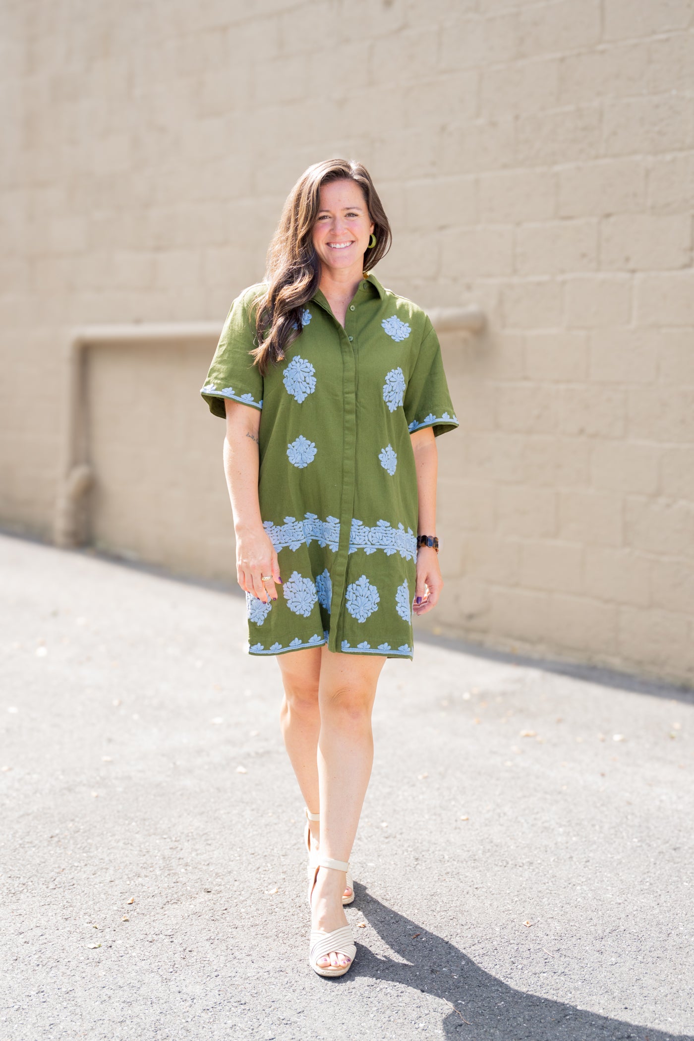 The Sally Embroidered Shirt Dress