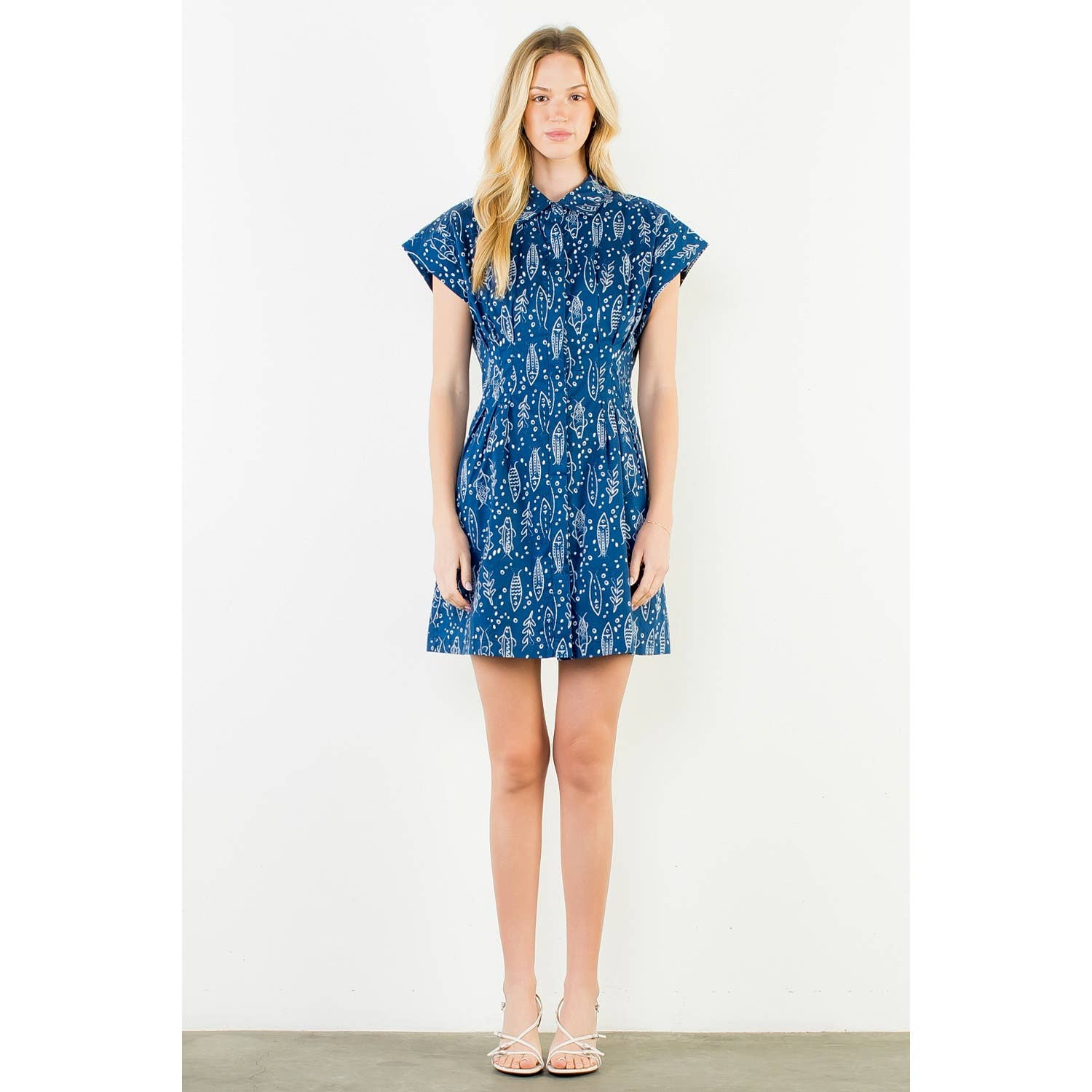 Short Sleeve Fish Print Dress
