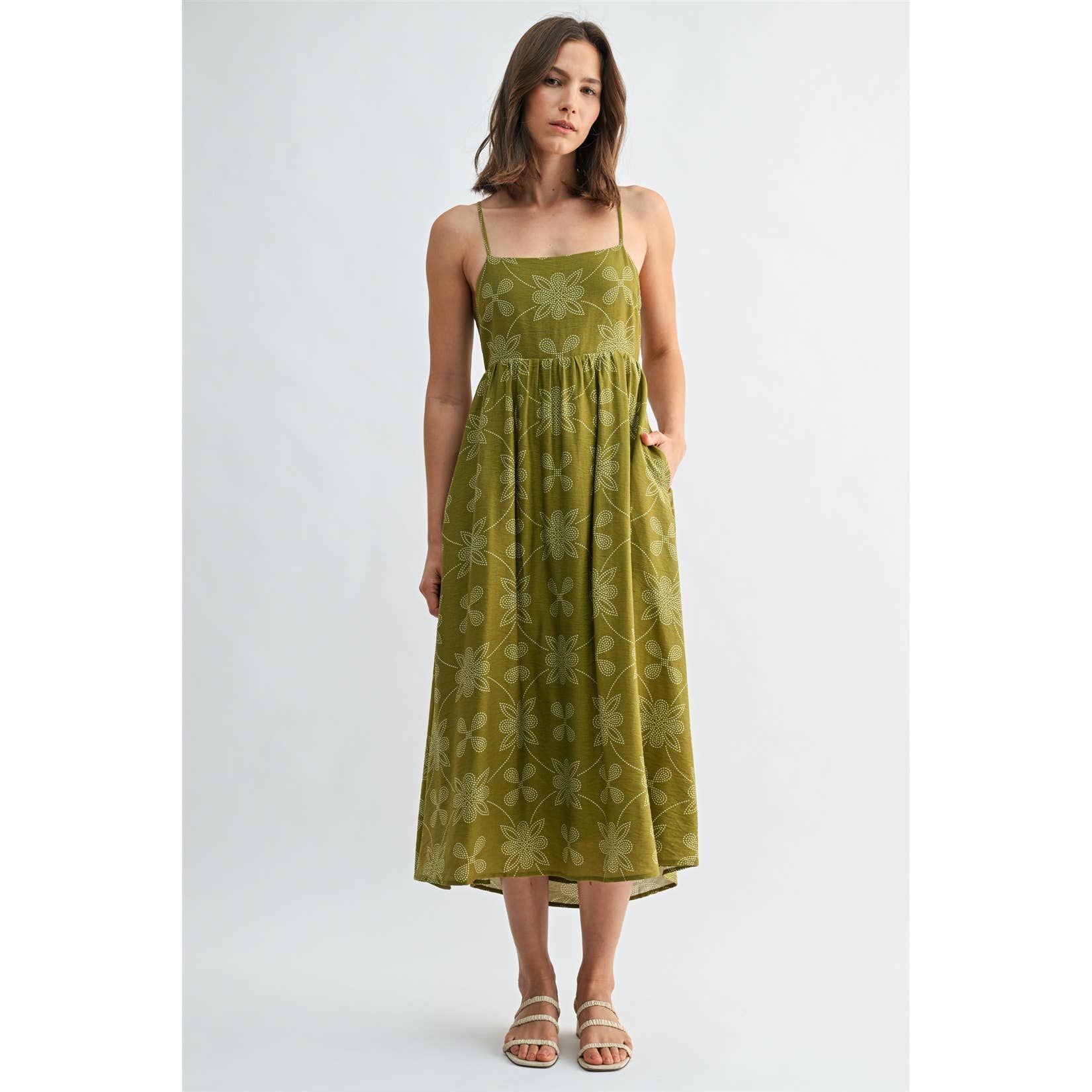 The Olive Grove Midi Dress