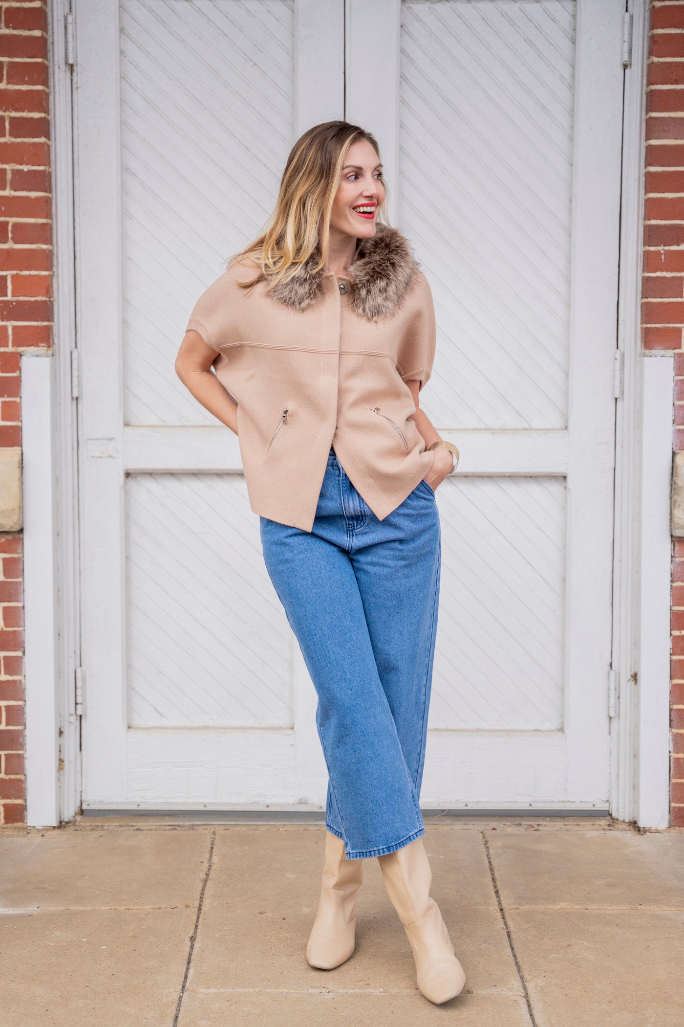 Mini Pleat Front Denim Pants