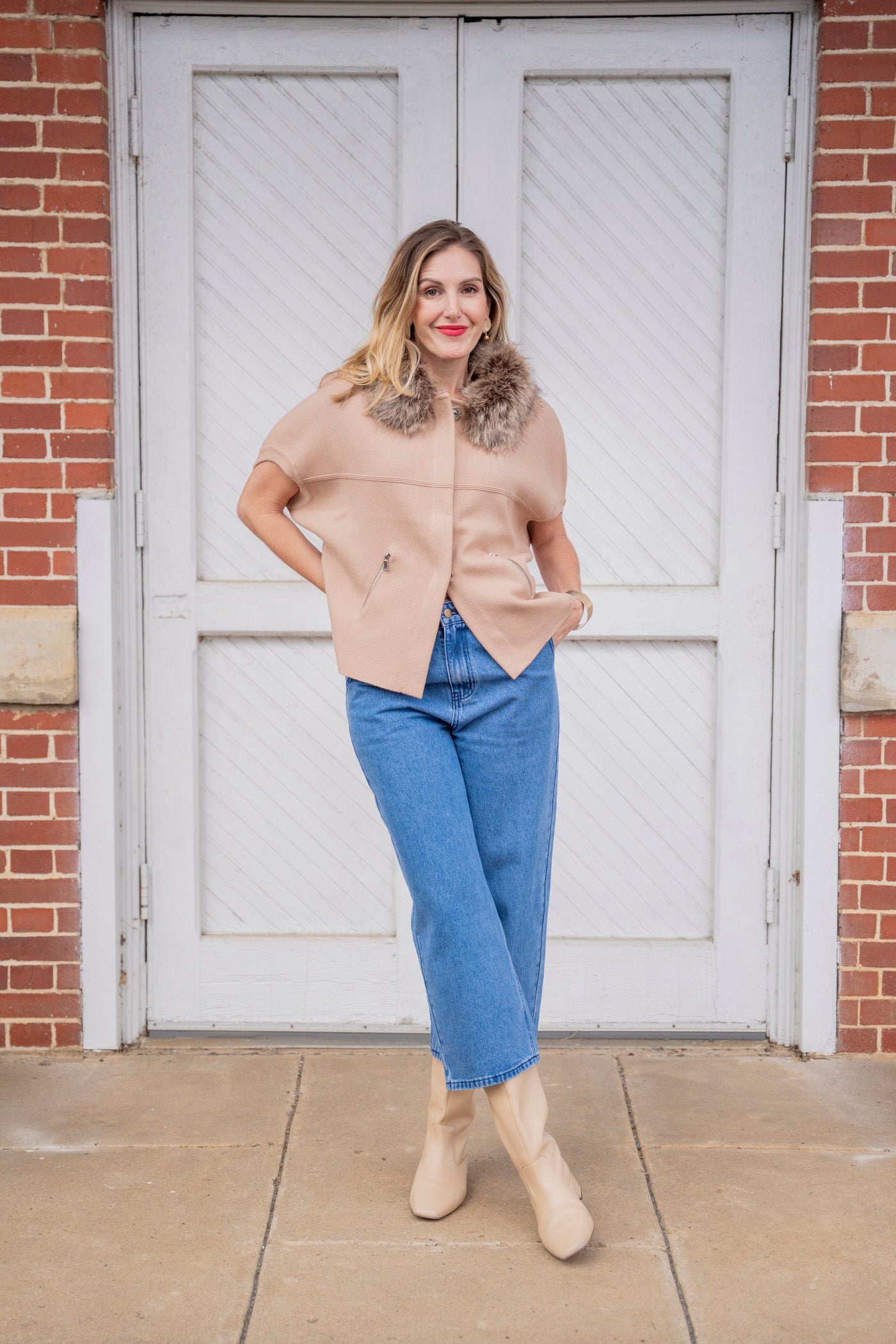 Mini Pleat Front Denim Pants