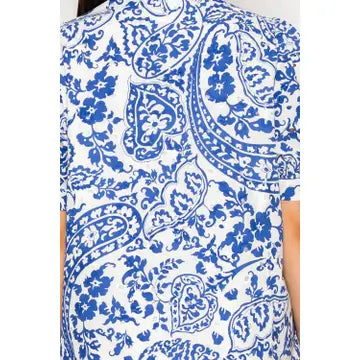 Sapphire Reverie Button Down Dress