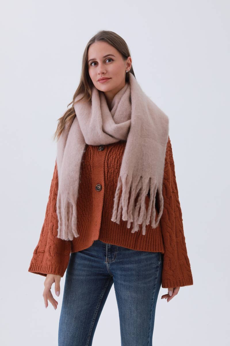 Cozy Knit Rose Scarf