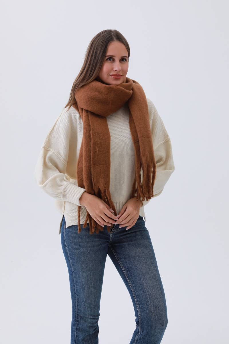 Cozy Knit Rose Scarf