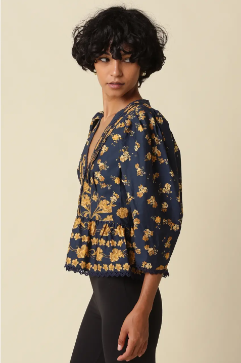 Arya Navy & Gold Blouse