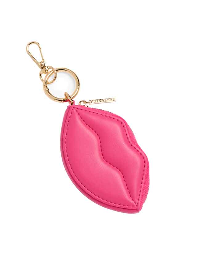 KISSES ZIP POUCH/KEY RING: GOLD