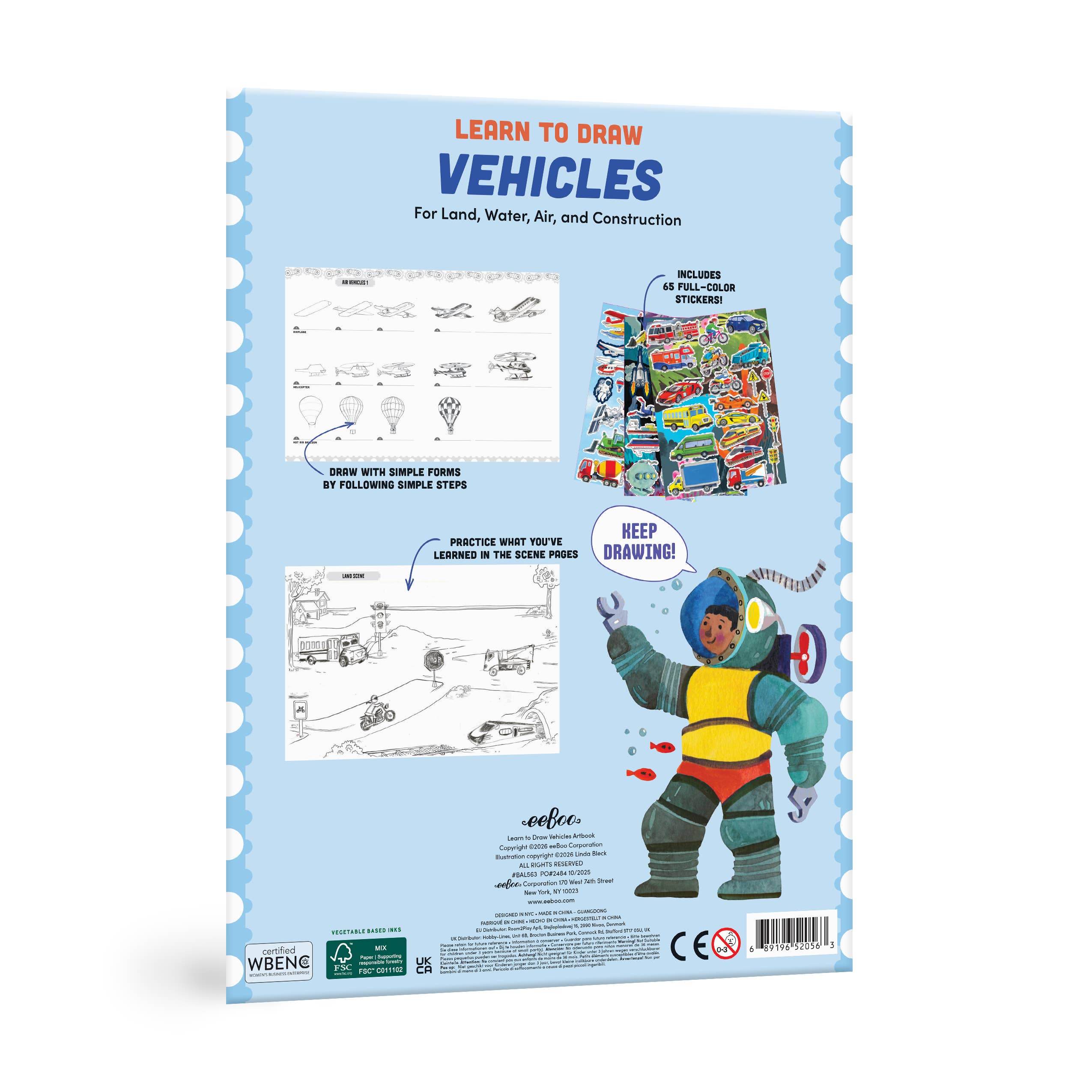 Learn to Draw Vehicles Book with Stickers