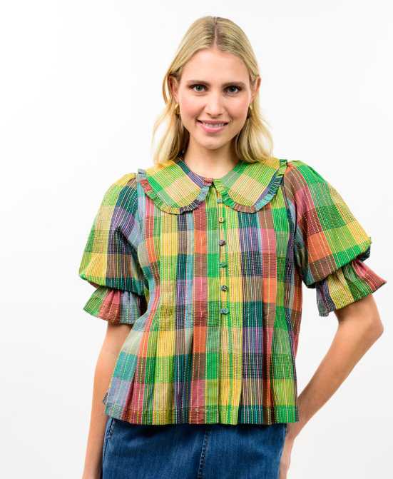 Blocks of Plaid Top
