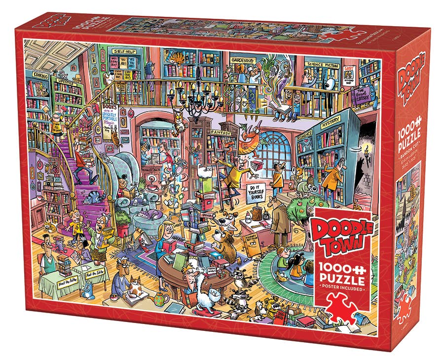 DoodleTown: Bookshop Bedlam 1000pc puzzle