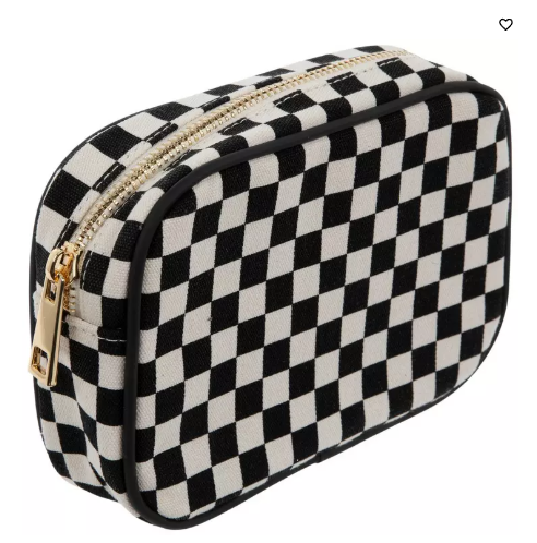 Checkered Cosmetic Bag
