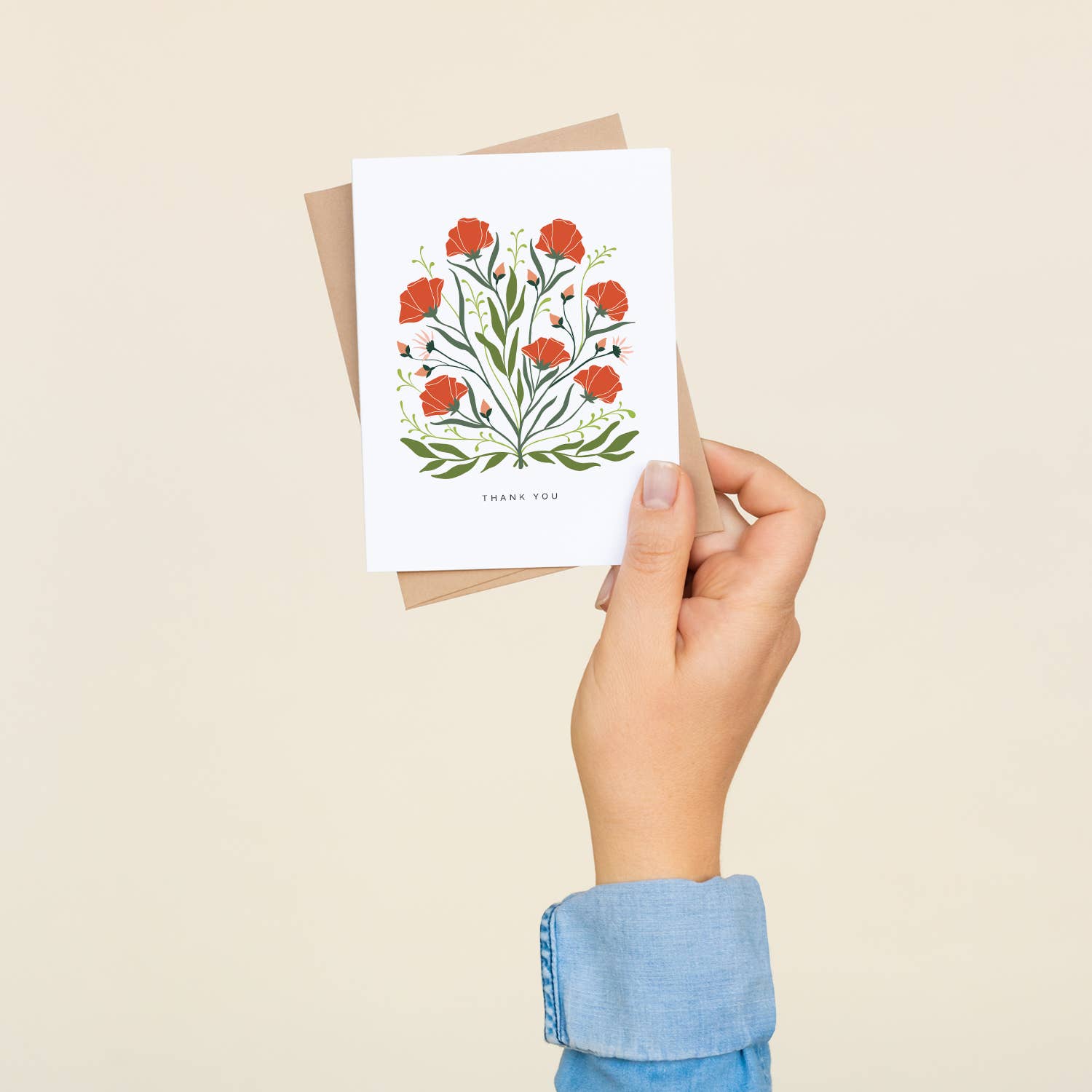 "Thank You" Poppies + Wildflowers / Thank You / BOX SET OF 8