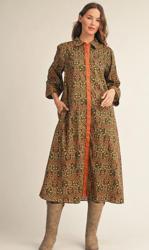 Delia Toffee Shirt Dress