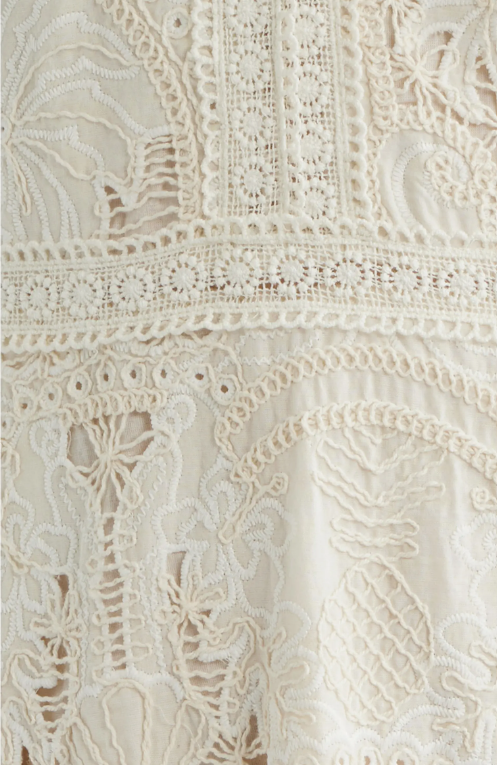 Francia Embroidered Lace Midi Dress