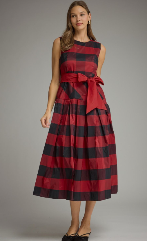 Holiday Check Party Dress