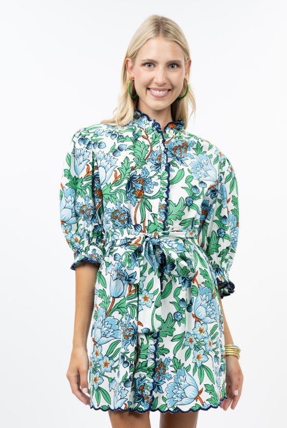 Scallop Front Mini Dress