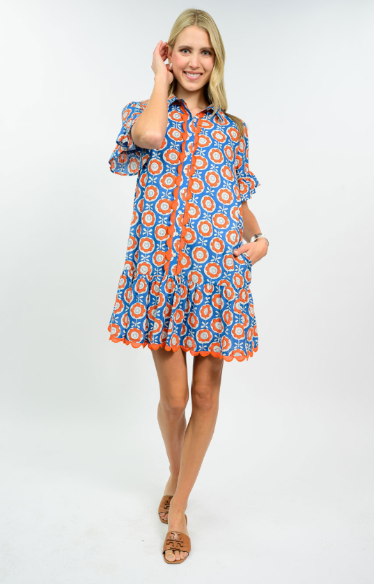 Scalloped Shirt Dress