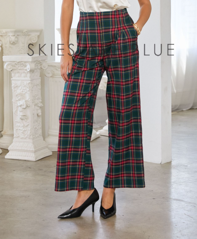 Tartan Wide Leg Pants