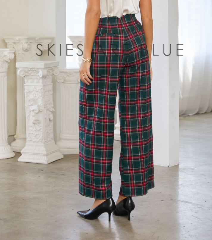 Tartan Wide Leg Pants