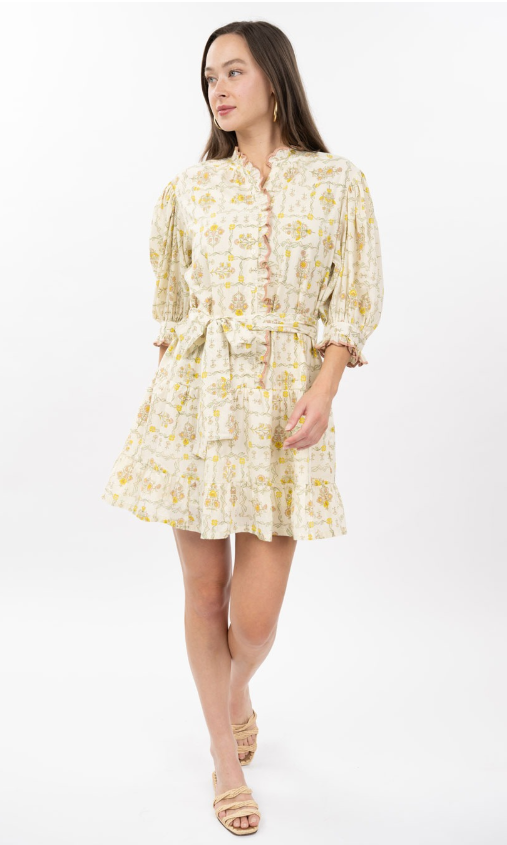 Trellis Flowers Mini Dress